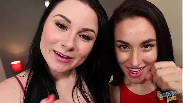 XXX Veruca James and Gabriella Paltrova jerking off a cock legnépszerűbb videók