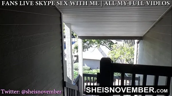 XXX Naughty Stepsister Sneak Outdoors To Meet For Secrete Kneeling Blowjob And Facial, A Sexy Ebony Babe With Long Blonde Hair Cleavage Is Exposed While Giving Her Stepbrother POV Blowjob, Stepsister Sheisnovember Swallow Cumshot on Msnovember toppvideoer