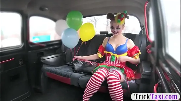 XXX Gal in clown costume fucked by the driver for free fare top videoer