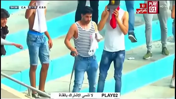 XXX Tunisian supporter shows his dick to police top videoer