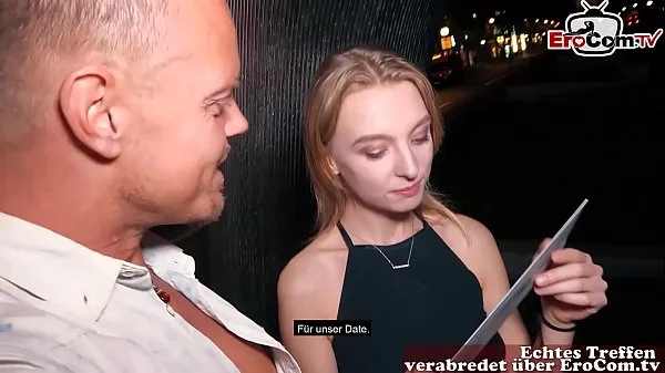 XXX young college teen seduced on berlin street pick up for EroCom Date Porn Casting en iyi Videolar