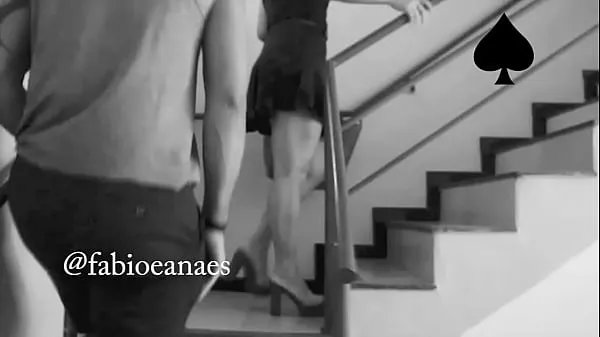 XXX Black man lifting my naughty hotwife's skirt up the stairs of the motel she had no panties on suosituinta videota
