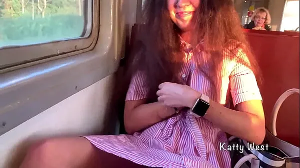 XXX the girl 18 yo showed her panties on the train and jerked off a dick to a stranger in public أفضل مقاطع الفيديو