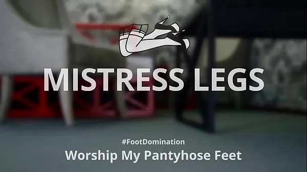 XXX Worship my pantyhose feet in high heels, slave najboljših videoposnetkov