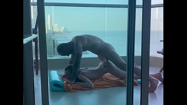 XXX On a balcony in Cartagena, a young student gets her pretty little ass filled أفضل مقاطع الفيديو