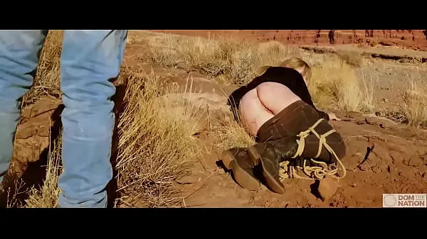 XXX Big-ass blonde gets her asshole whipped, then gets rough anal sex in dirt and piss -- a real BDSM session outdoors in the Western USA with Rebel Rhyder najlepsze filmy