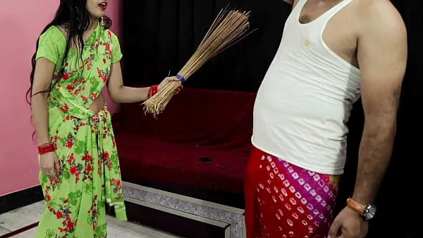 XXX punish up with a broom, then fucked by tenant. In clear Hindi voice top videa