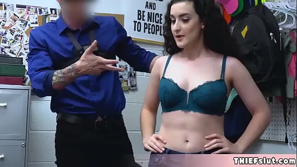 XXX Beautiful greek brunette shoplifter chick Lyra offers her perfect teenie pussy วิดีโอยอดนิยม