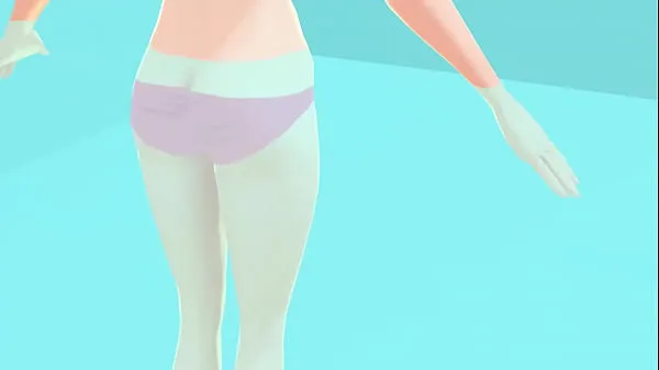 XXX Toyota's anime girl shakes big breasts in a pink bikini top video's