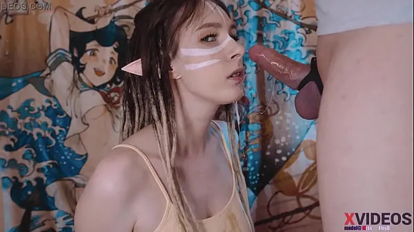 XXX Cute girl elf in dreadlocks sucking my cock juicy! Drooling deep blowjob ! Deep throat my beautiful girlfriend top videoer