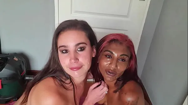 XXX Mixed race LESBIANS covering up each others faces with SALIVA as well as sharing sloppy tongue kisses toppvideoer