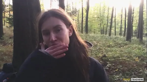 XXX Russian girl gives a blowjob in a German forest (family homemade porn top Videos