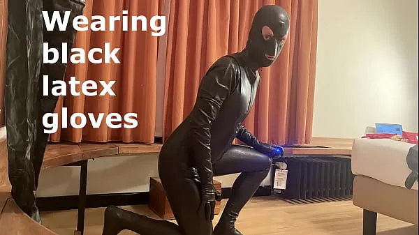 XXX Latexitaly complete his transofrmation wearing long rubber gloves top Videos