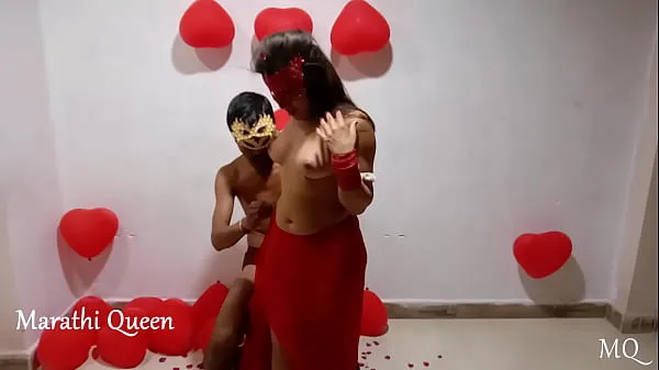 XXX Indian Couple Valentine Day Hot Sex Video Bhabhi In Red Desi Sari Fucked Hard top Videos