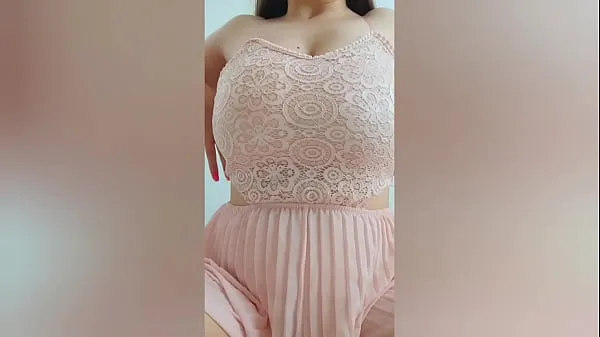 XXX Young cutie in pink dress playing with her big tits in front of the camera - DepravedMinx Video teratas
