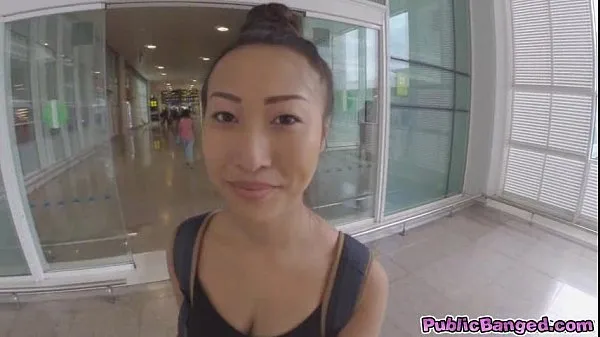 XXX Big titted asian Sharon Lee fucked in public airport parking lot 상위 동영상